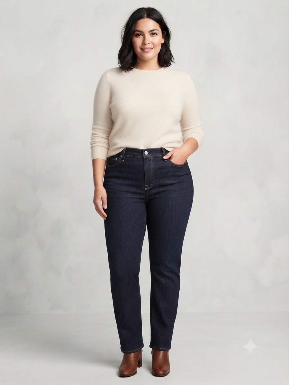 Gloria Vanderbilt Dark Indigo Straight-Leg Jeans